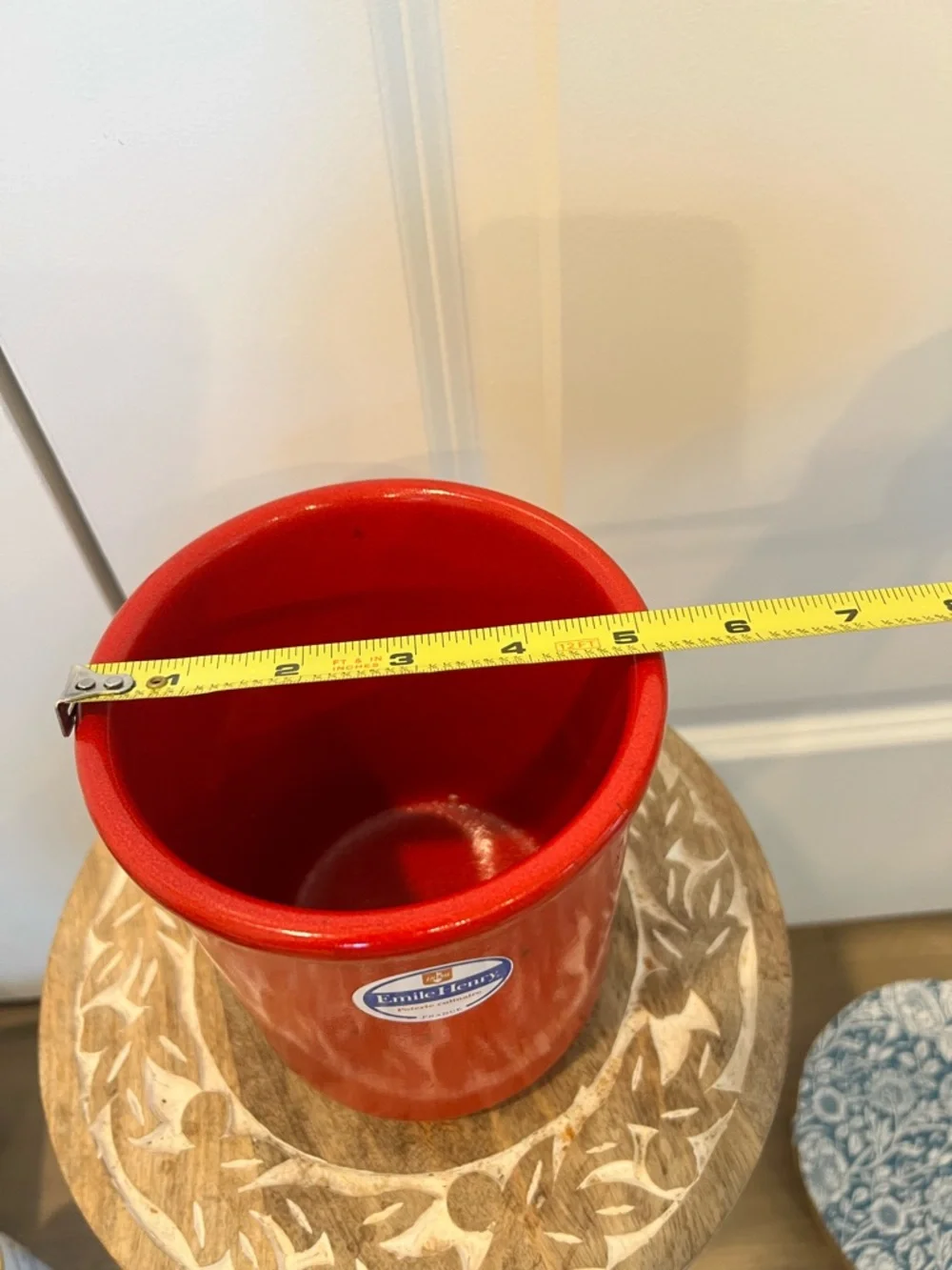 Red Ceramic Utensil Holder